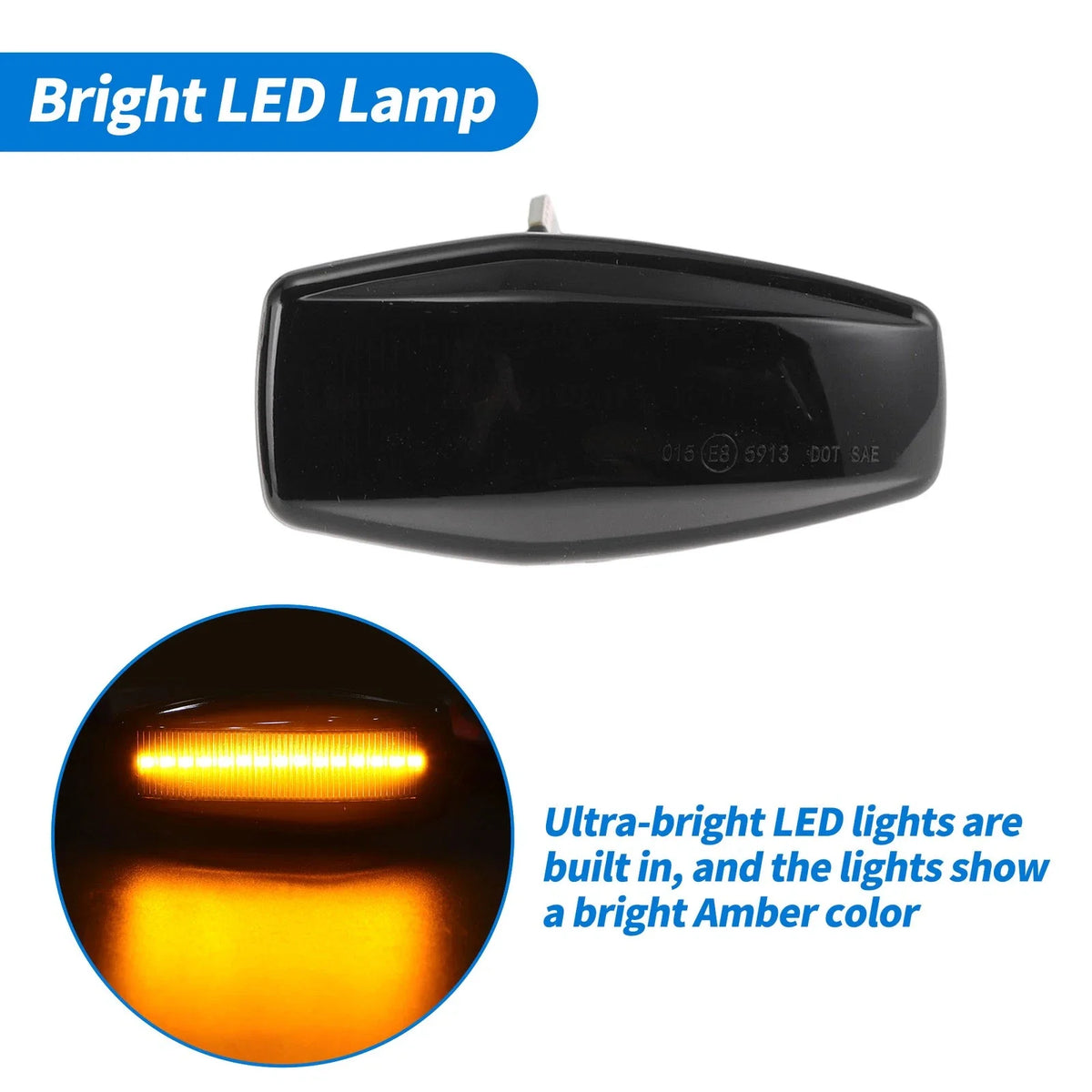 2X LED Side Fender Marker Light for Hyundai I10 (2008–2011) Amber Turn Signal