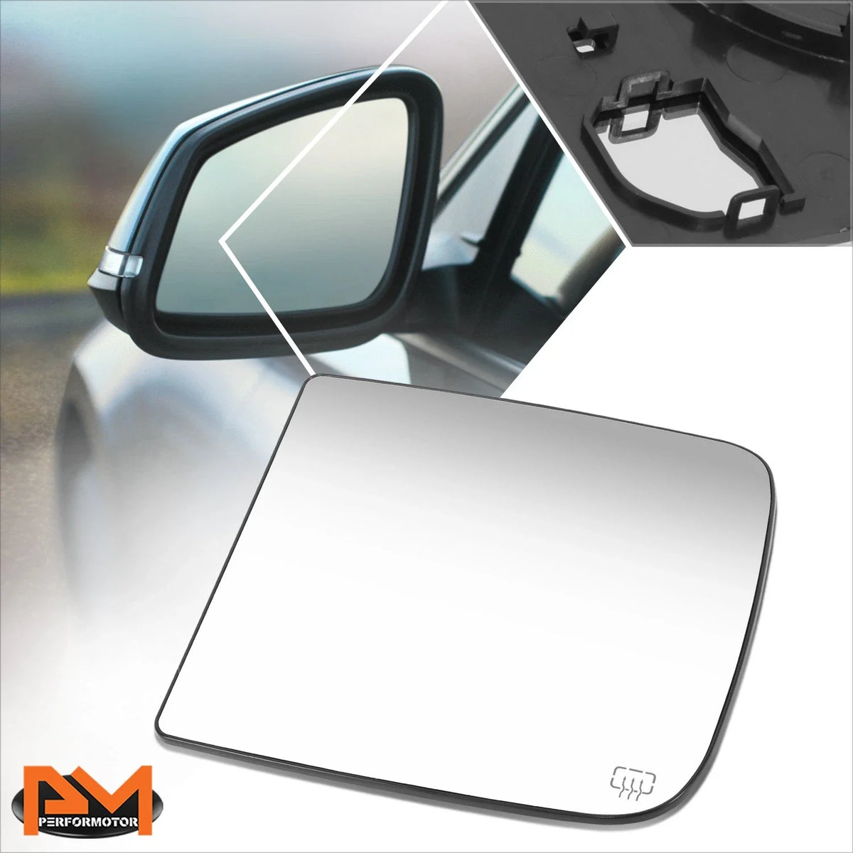 Left Side Heated Flat Mirror Glass Replacement for Ram 1500 (2019–2024)