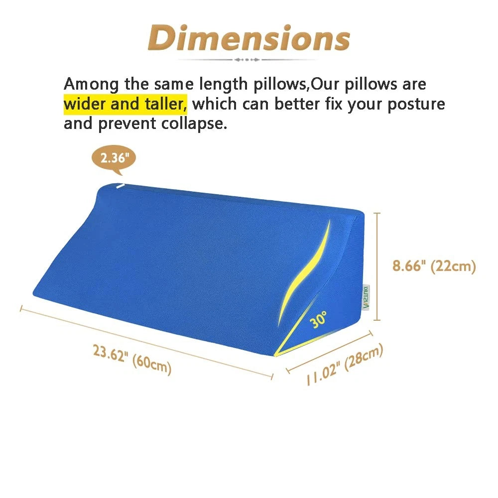 Bed Wedge Pillow for Sleeping 23.62 x 11.02 x 8.66 inches