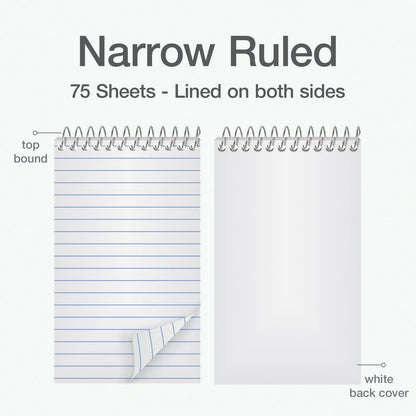 12 Count Oxford Spiral Memo Pads, Top Wire Bound, 3 x 5