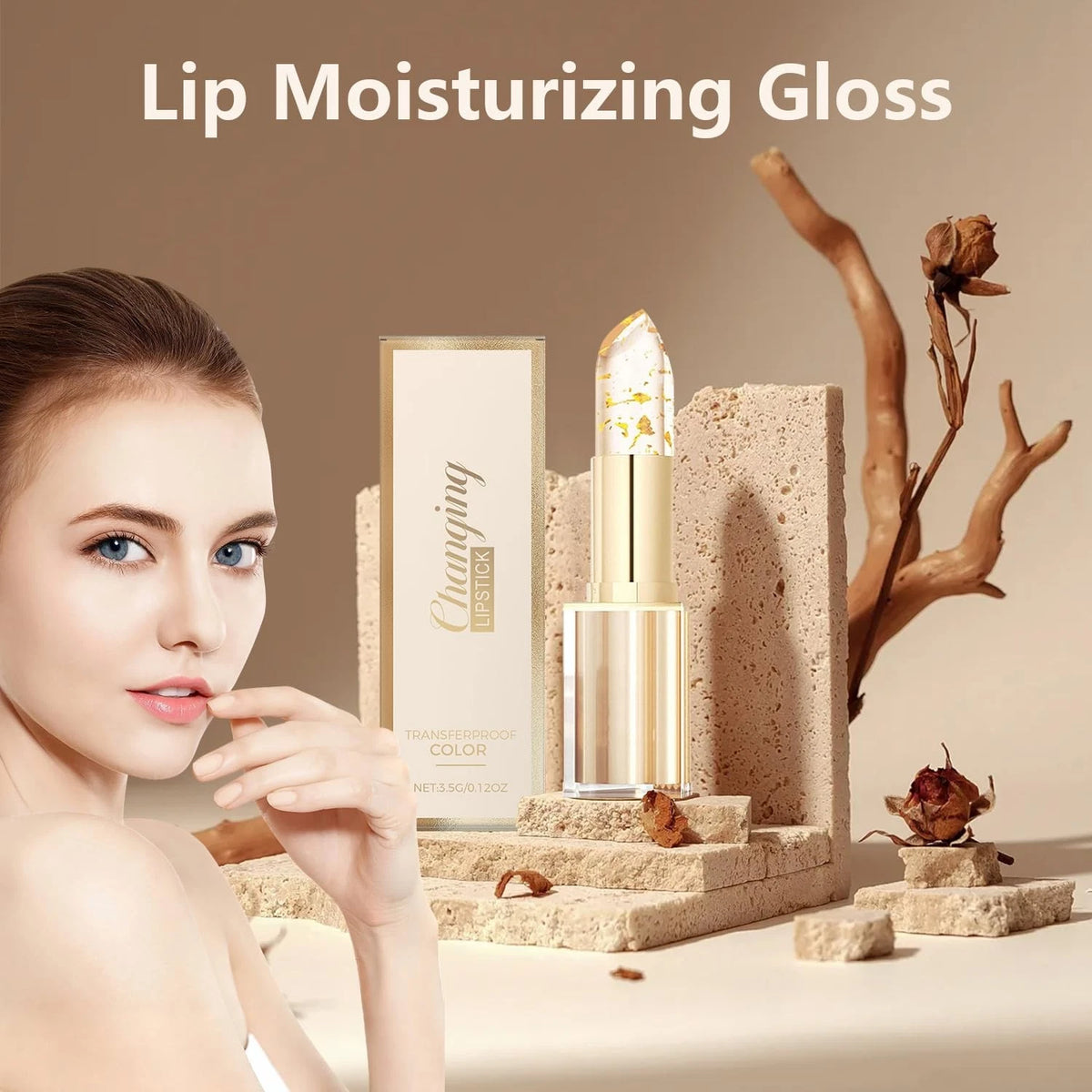 2X Color Changing Lipstick - Transferproof, Gold, Red