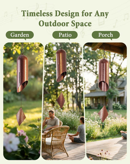Deep Tone Wind Chimes for Outside - Heavy Duty Copper
