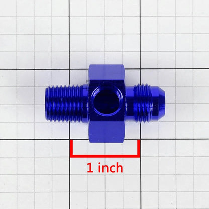 6-AN Flare to 3/8" NPT Fitting Adapter with 1/8" Fuel Oil Water Port