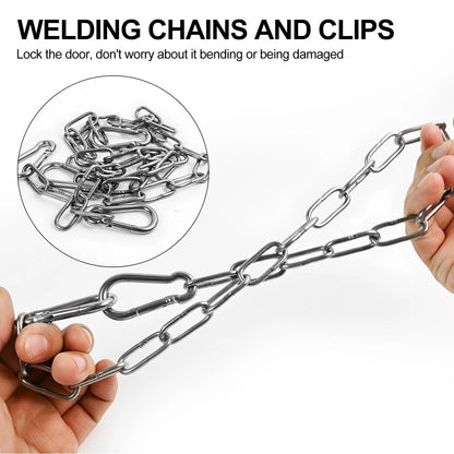 2X Stainless Steel Chains with 4 Carabiners, 25in 550LB