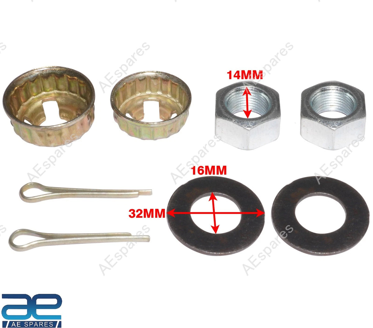 Hub Wheel Nut Washer Kit for Vespa LML PX Star Stella (Fits All Years)