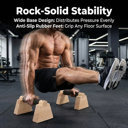 2X Wooden Parallettes Bars for Calisthenics Equipment