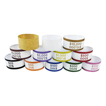 600pcs Money Bands for Cash - Self-Adhesive Assorted