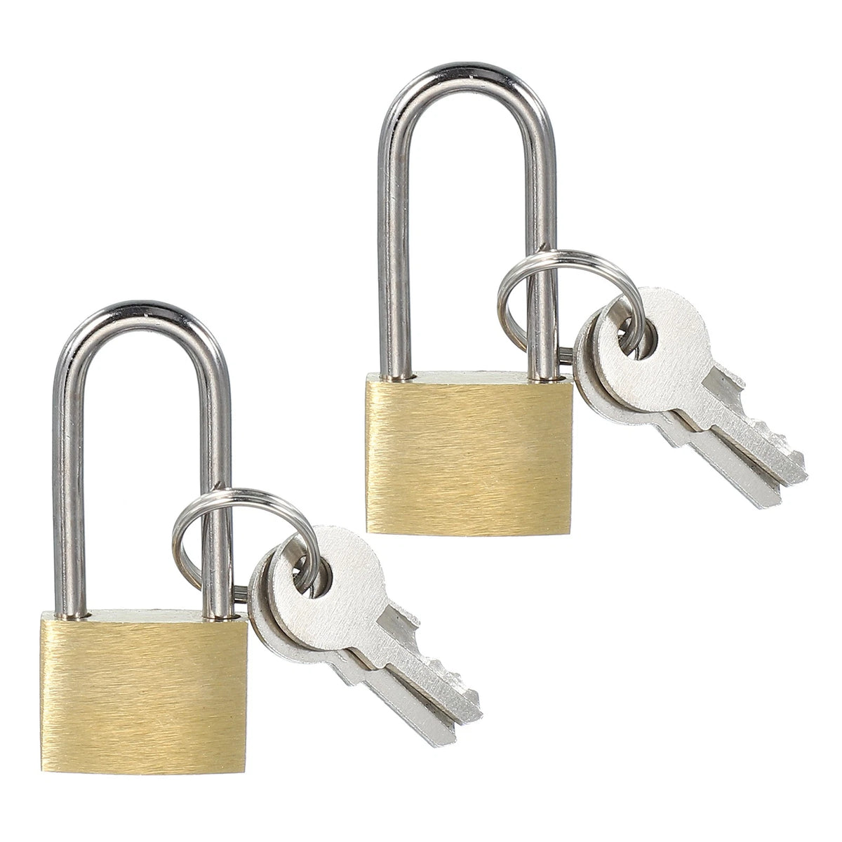 2 Pcs Solid Brass Padlocks with 2 Keys for Security (No Specific Years)