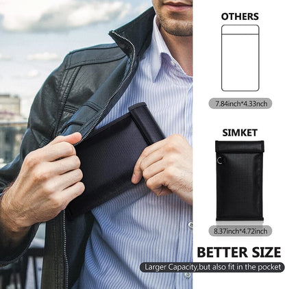 2X Faraday Bags for Phones and Car Key (Black)