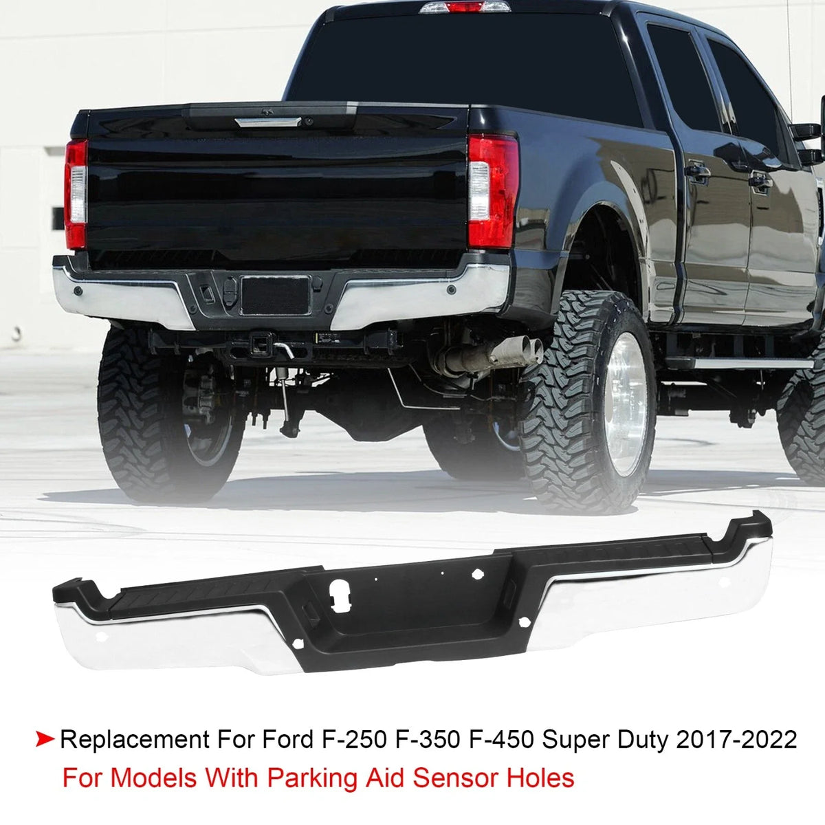 Chrome Rear Bumper Assembly for Ford F-250 F-350 SuperDuty (2017–2022)