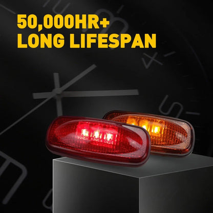 4X LED Side Marker Lights for Dodge Ram 3500 (2003–2018) Red Amber