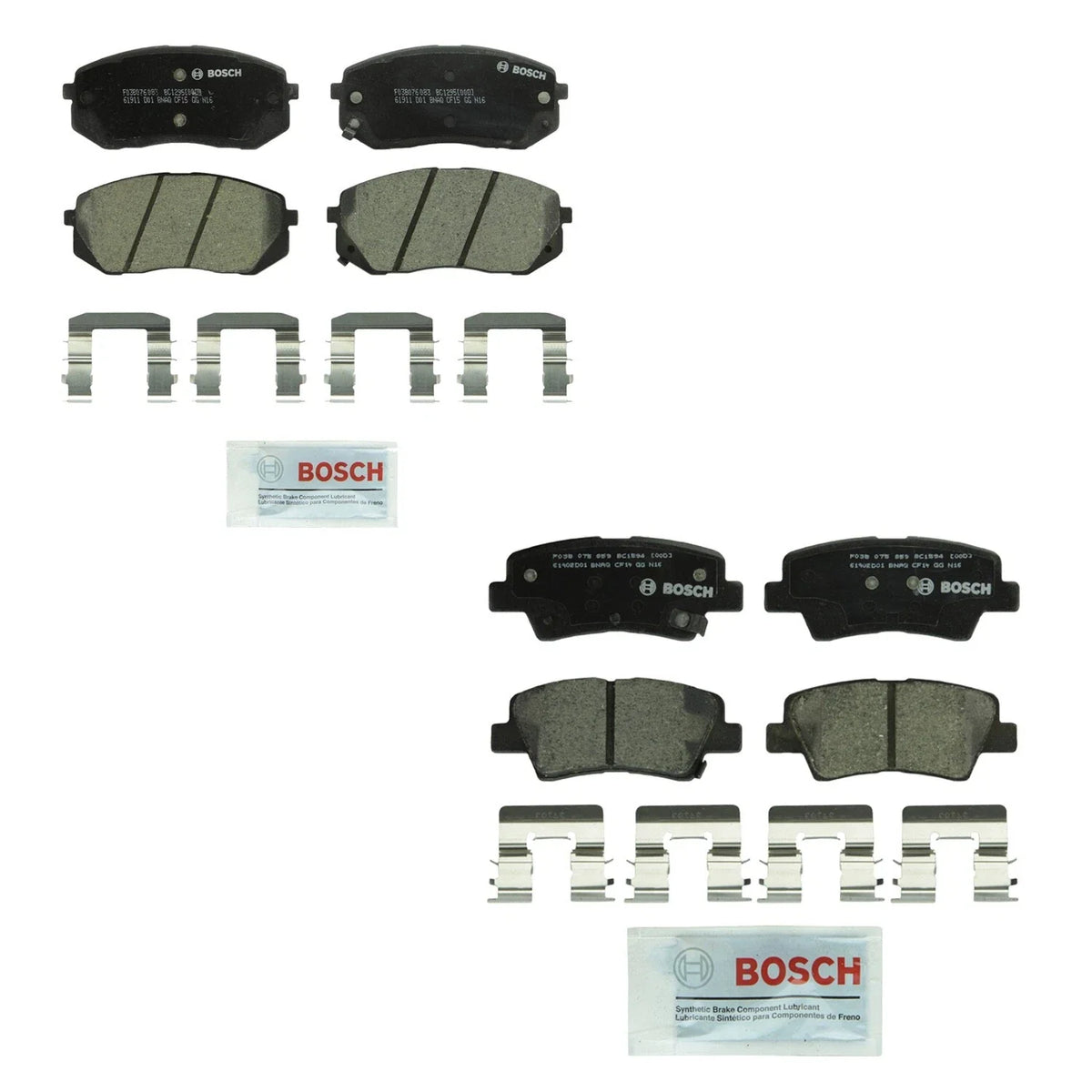Set of 4 Bosch QuietCast Ceramic Brake Pads for Sonata Cadenza Soul EV (2011–2023)