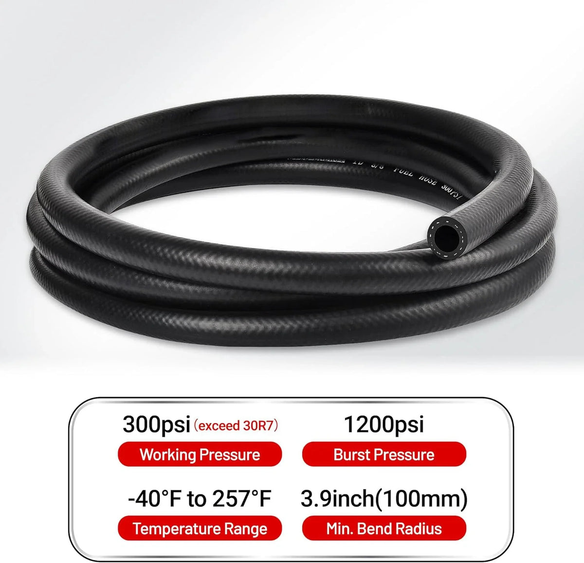 NBR Push-On Fuel/Brake/Hydraulic Hose for Gas Lines (3/16–5/8")