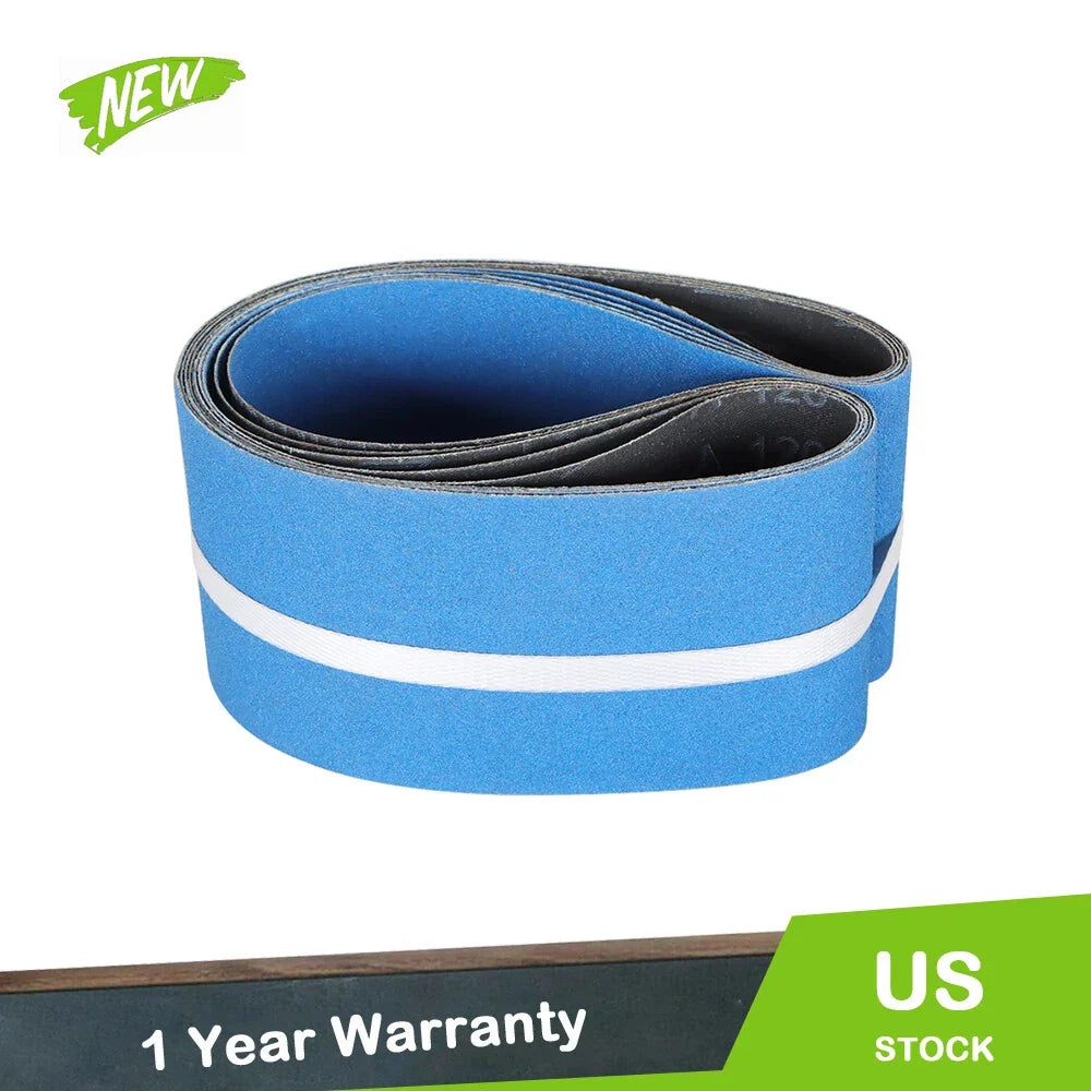 Set of 5 Zirconia Sanding Belts 4" x 36" 120-Grit for