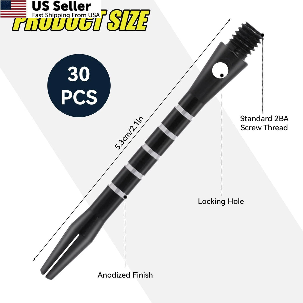30 Packs Multi-color Dart Shafts for Steel Tip Darts