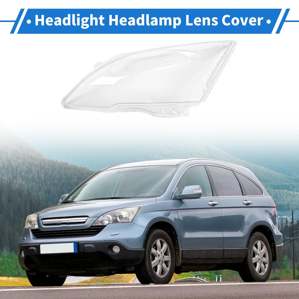 1 Pcs Headlight Lens Cover for Honda CR-V (2007–2011) PC Clear