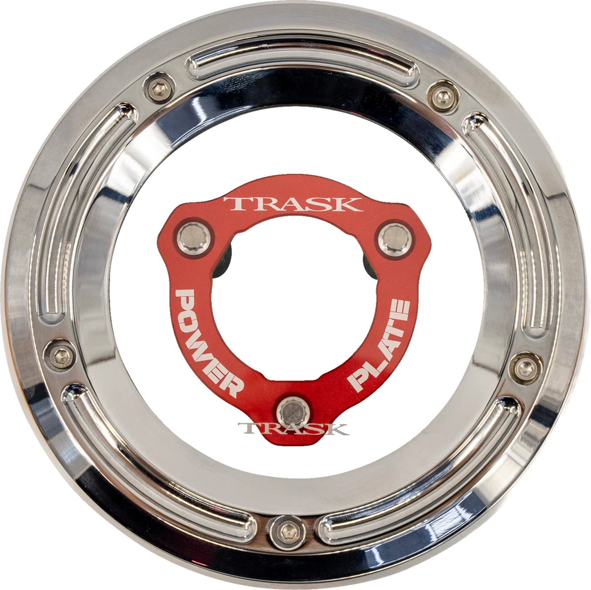 Trask Derby Cover Kit with Power Plate for Harley-Davidson (2017–2025) Chrome/Red