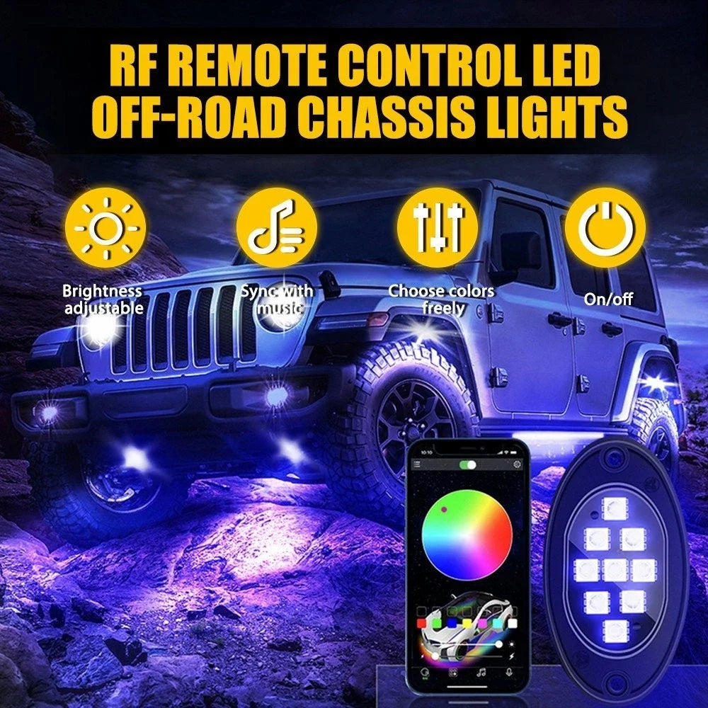 20x RGB LED Rock Lights for Offroad Vehicles (APP Control)