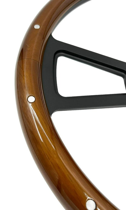 Steering Wheel Wrap Replacement for Peterbilt Kenworth 18 Inch Dark Wood