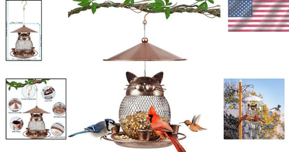 Cat-Shaped Wild Bird Feeder - Squirrel Proof Design for Outdoor Spaces