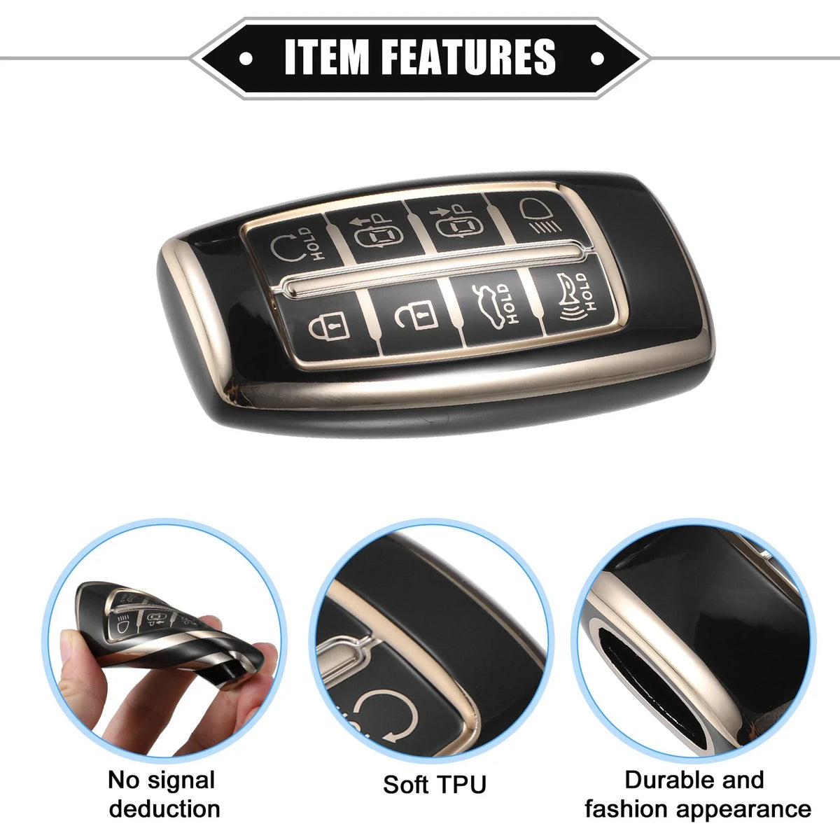 8 Buttons Key Fob Cover for Hyundai (Keyless Smart Fob)