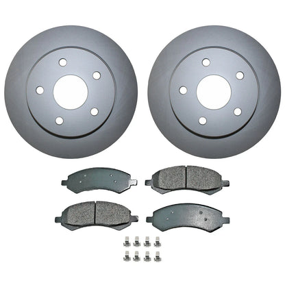 Front Brake Kit with 336mm Disc Rotors & Akebono Pads for Dodge Durango Ram