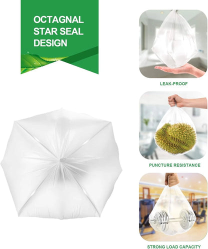 Set of 110 Clear Medium 8 Gallon Garbage Bags for Wastebasket