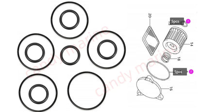 5X Oil Change O-Ring Master Seal Kit for Suzuki (09280-54001, 09280-13004, 09280-60005)