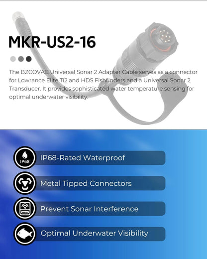 MKR-US2-16 Universal Sonar Adapter Cable for Lowrance Elite Ti2 & HDS