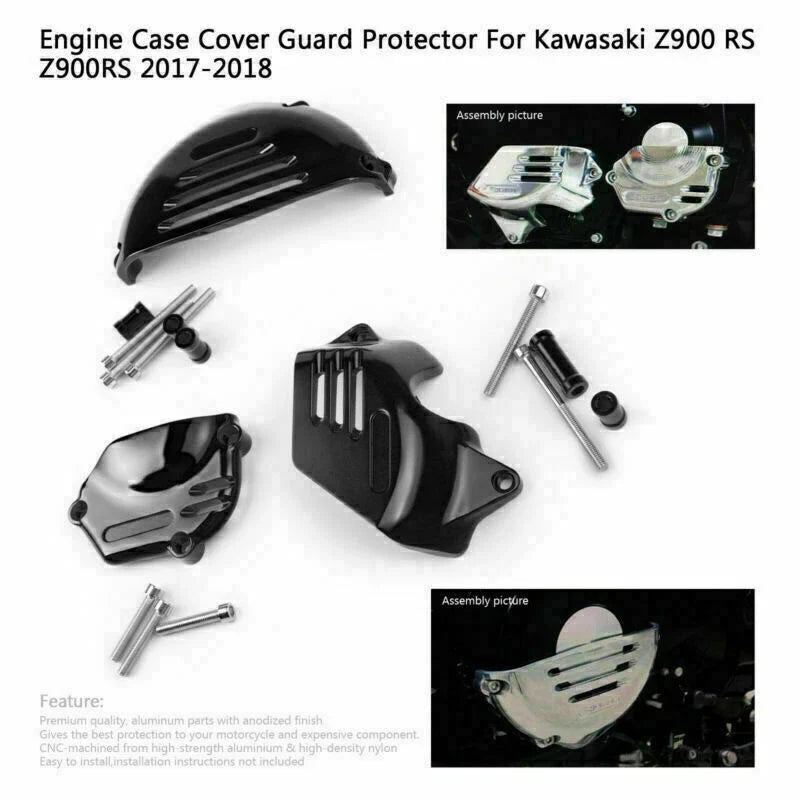 Engine Guard Sprocket Chain Case Stator Cover for Kawasaki Z900RS (2017–2018)