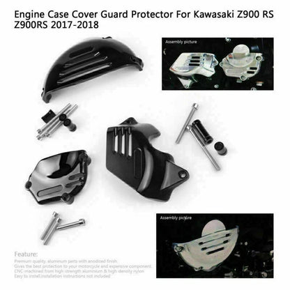 Engine Guard Sprocket Chain Case Stator Cover for Kawasaki Z900RS (2017–2018)
