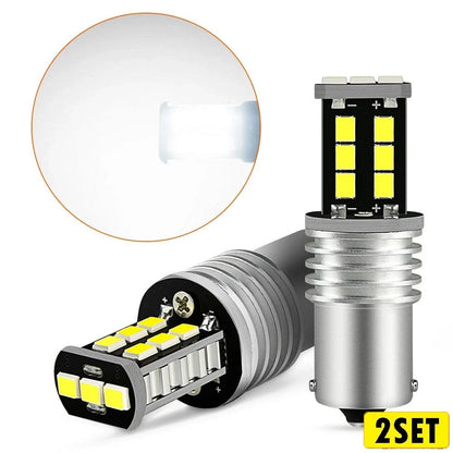 Set of 4 P21W 1156 LED White Reverse Light Bulbs for EV (Error Canbus Free)