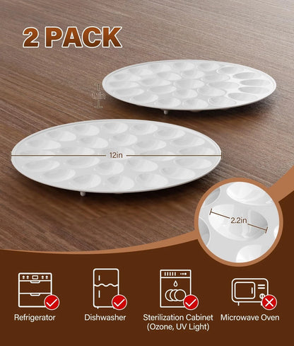 2X Deviled Egg Platter for Portable Serving (12-inch Diameter)