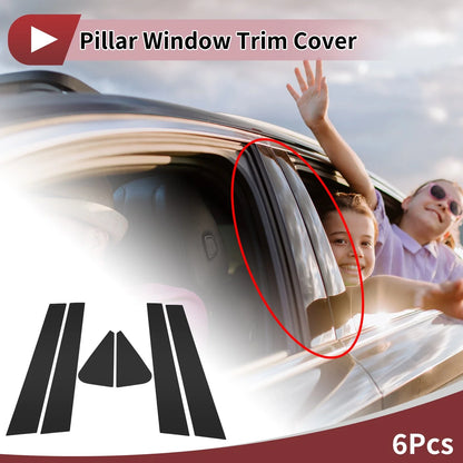 6 Pcs Car Door Pillar Window Trim for Suzuki SX4 (2007–2014) Black