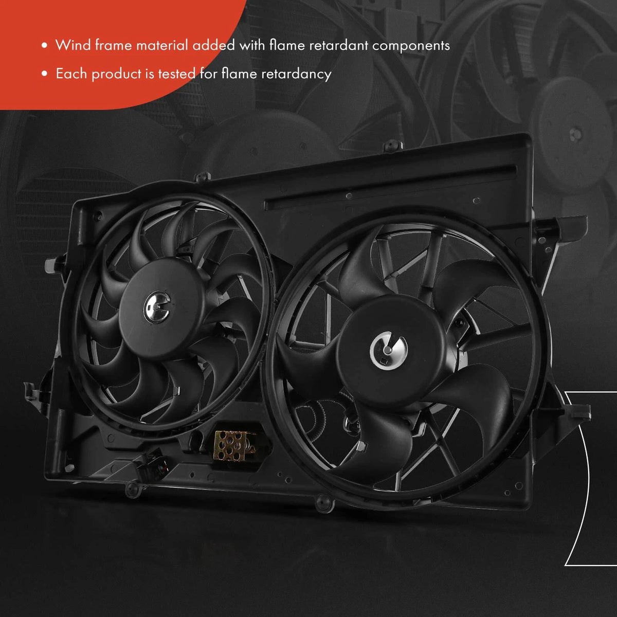 Dual Cooling Fan Kit for Ford Focus (2000–2004) YS4Z19712AB, 1S4Z 8C607-AA, 1S4Z 8C607-AC, 1S4Z 8C607-AD