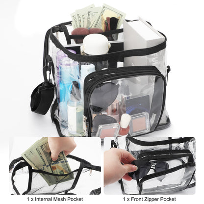Large Transparent PVC Travel Tote Bag with Adjustable Shoulder Strap