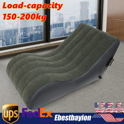 PVC Flocking Inflatable Sofa Bed for Max Capacity 440.92lbs