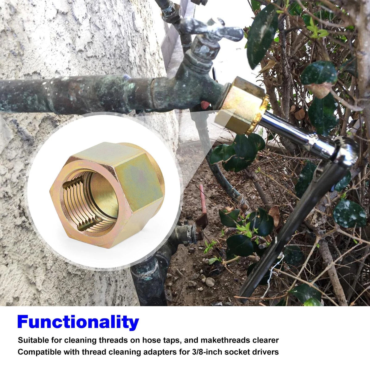 1/4 Inch Faucet Thread Cleaner Tool for Household Outdoor
