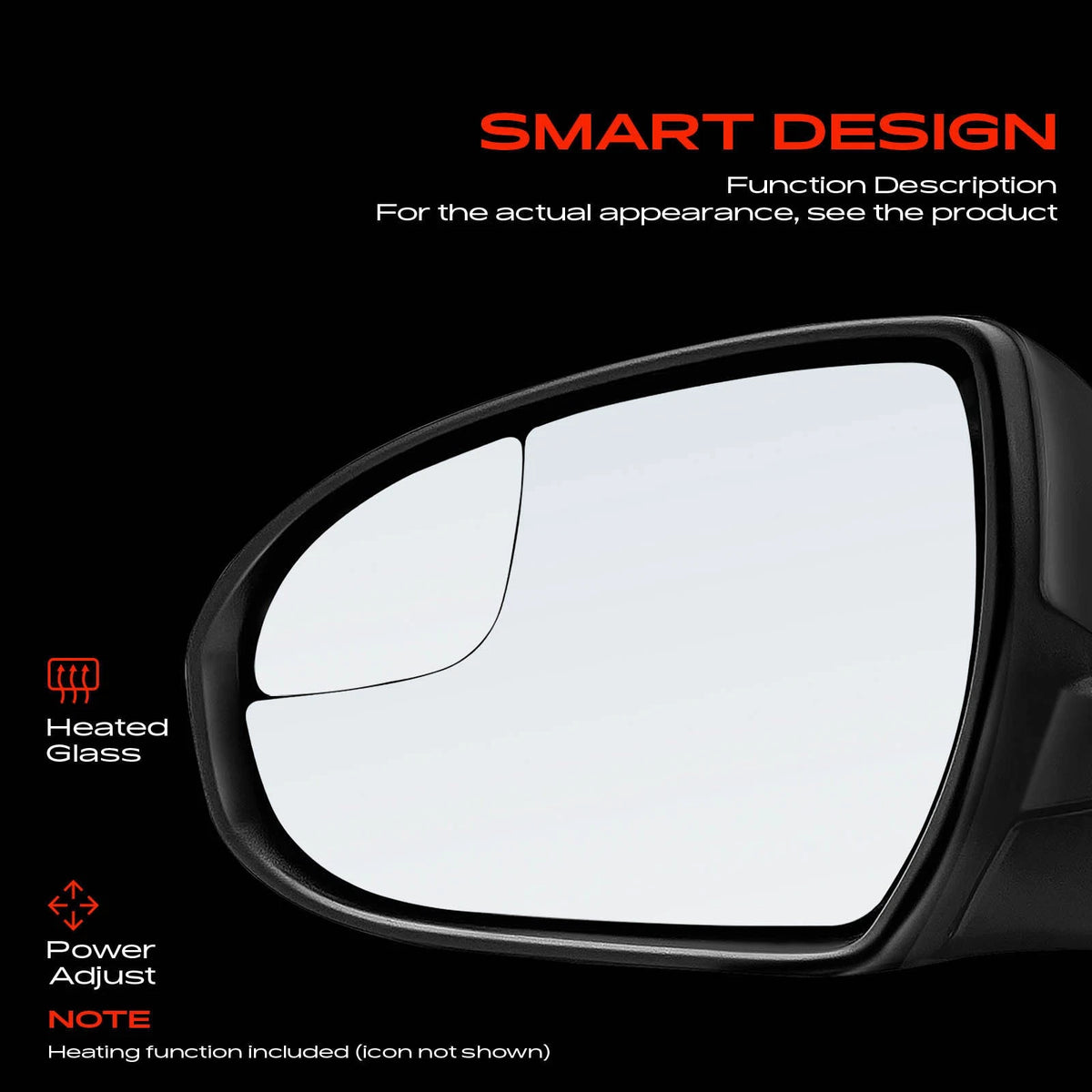 Driver Power Mirror for Hyundai Tucson (2016–2018) - 87610-D3410, 87610D3410, HY1320246