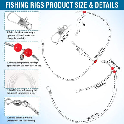 36 Pcs Fishing Leaders with Anti-Tangling Design for Saltwater