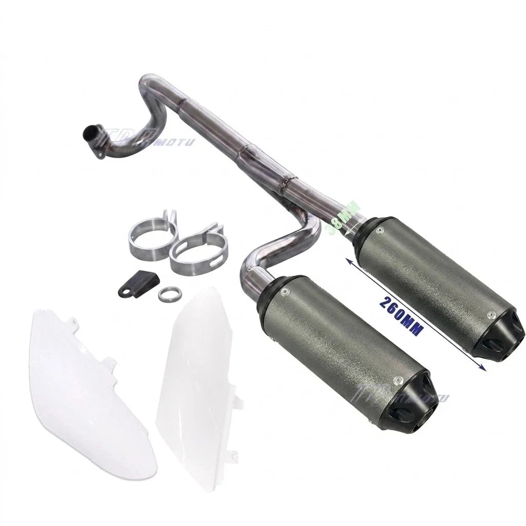 Twin Exhaust Pipe for PIT PRO DIRT Bike 125cc 140cc 150cc (CNC Alloy, 38mm)