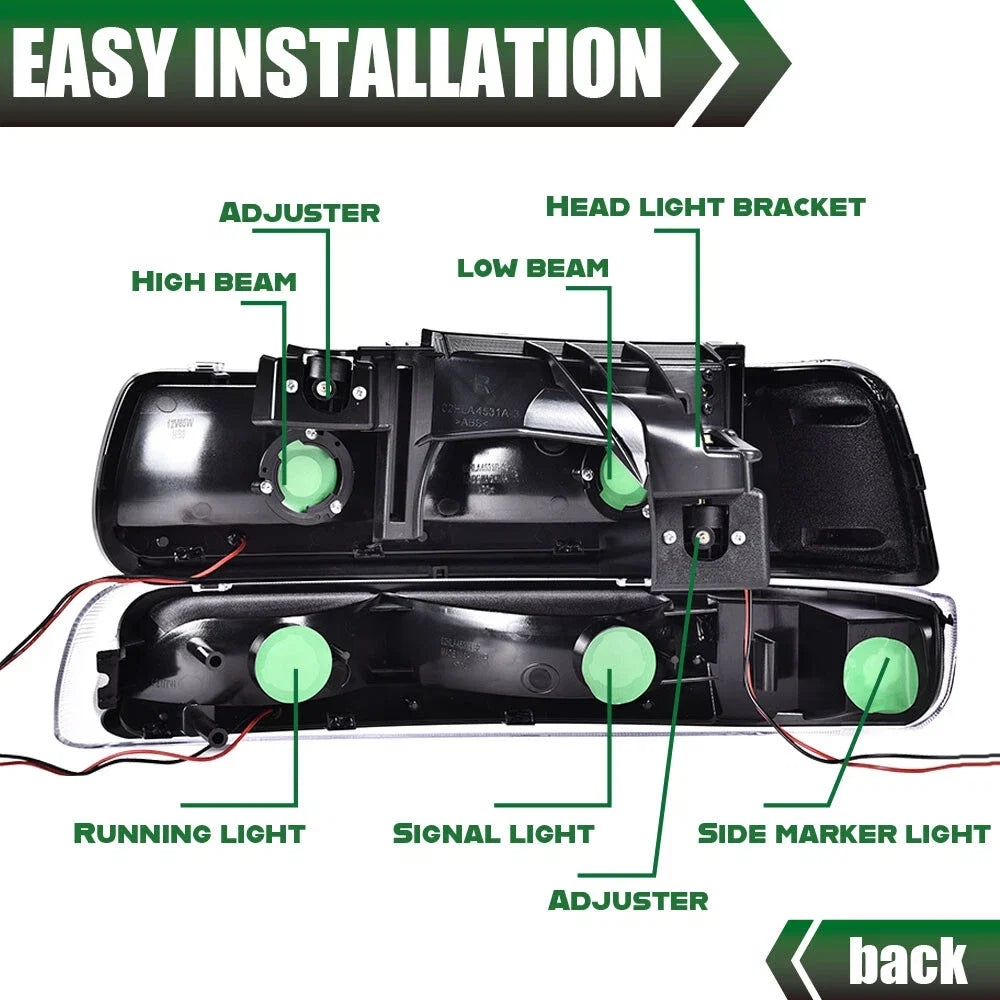 LED DRL Headlight and Bumper Lamps for Chevy Silverado 1500 2500 HD