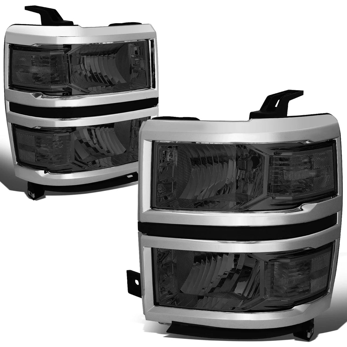Smoked Headlight + Clear Corner Signal Lamp + LED Fog Light Set for Silverado (2014–2015)