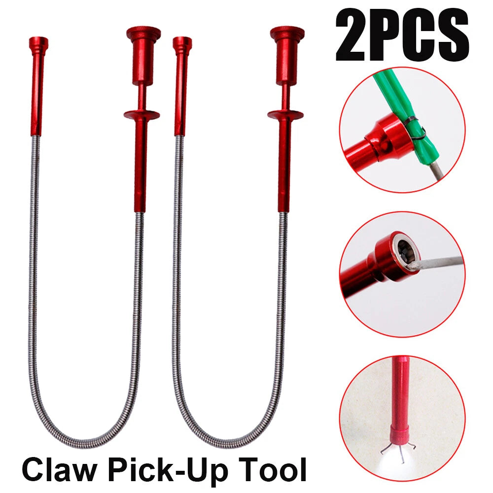 2X Flexible Claw Magnetic LED Pick Up Tool for Pick Up