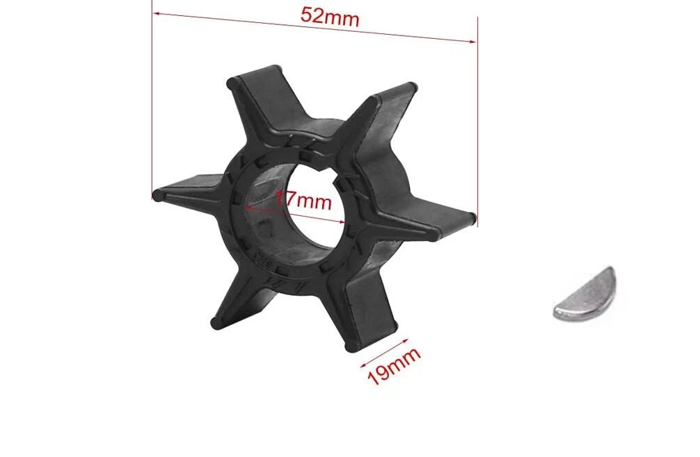 Water Pump Impeller & Key for Yamaha 40-70hp Outboard (6H3-44352-00-00, 18-3069)