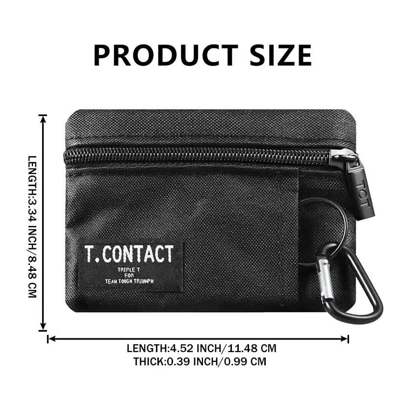 Mini Zip Card Case for Wallet (Black)