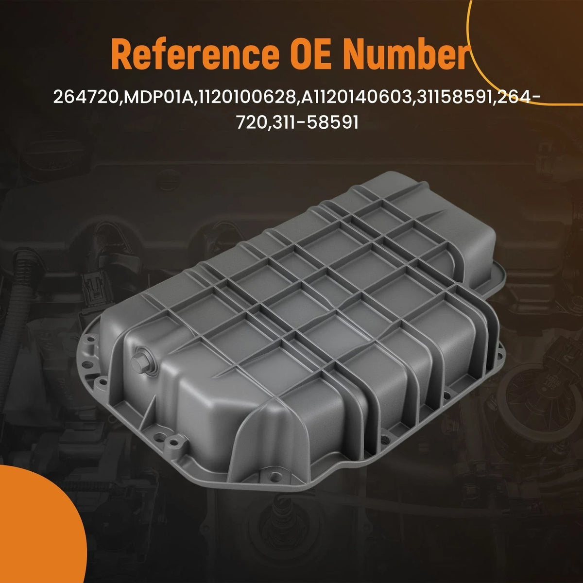 Aluminum Engine Oil Pan for Mercedes-Benz ML430/E430 V8 4.3L (1998–2002)