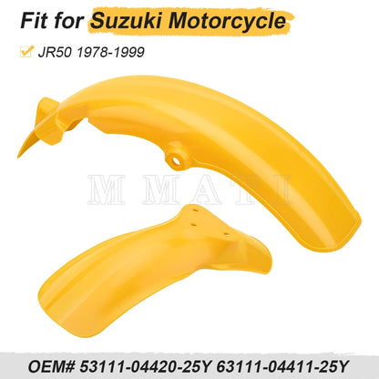 Front and Rear Fenders for Suzuki JR50 (1978–1999) 53111-04420-25Y, 63111-04411-25Y