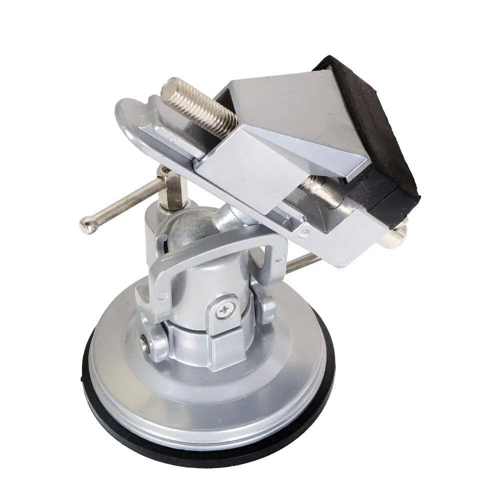 360-Degree Rotating Vacuum Base Vise 3.15 Inch Steel and Die Cast