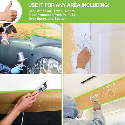 12" x 50' Pre-Taped Masking Paper for Painting